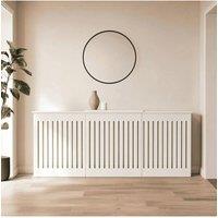 Home Source Loxley Ext Radiator Cover MDF Wooden Home Decorative Modern Design in White