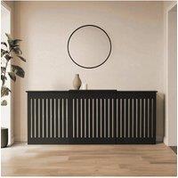 Home Source Loxley Ext Radiator Cover MDF Wooden Home Decorative Modern Design in Black