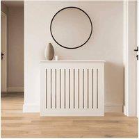 Home Source Loxley Medium Radiator Cover MDF Wooden Home Decorative Modern Design in White