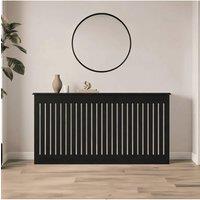Home Source Loxley Extra Large Radiator Cover MDF Wooden Home Decorative Modern in Black