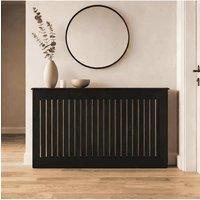 Home Source Loxley Large Radiator Cover MDF Wooden Home Decorative Modern Design in Black