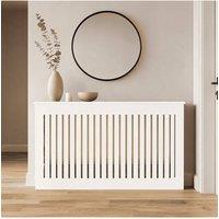 Home Source Loxley Large Radiator Cover MDF Wooden Home Decorative Modern Design in White