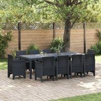 Berkfield Home 11 Piece Garden Dining Set Anthracite Poly Rattan