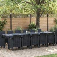 Berkfield Home 15 Piece Garden Dining Set Anthracite Poly Rattan