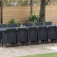 Berkfield Home 17 Piece Garden Dining Set Anthracite Poly Rattan