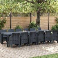 Berkfield Home 13 Piece Garden Dining Set Anthracite Poly Rattan
