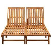 Berkfield Home 2-Person Sun Lounger Solid Acacia Wood in Brown