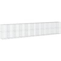 Berkfield Home Gabion Basket with Cover 1050x100x200 cm Galvanised Iron in Silver | Size: 1050 x 100 x 200 cm