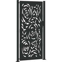 Berkfield Home Garden Gate Black 105x205 cm Steel Flame Design