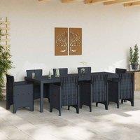 Berkfield Home Garden Table Anthracite 250x100x73 cm Poly Rattan in Dark Grey | Size: 250 x 100 x 73 cm