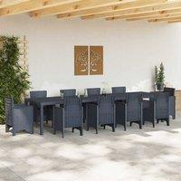 Berkfield Home Garden Table Anthracite 350x100x73 cm Poly Rattan in Dark Grey | Size: 350 x 100 x 73 cm