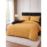 Grace Bedding Double Brushed Duvet Cover Set Supersoft with Zipper Closure in Gold