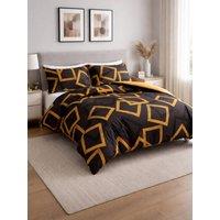 Grace Bedding Premium Microfiber Reversible Duvet Cover Set Hypoallergenic Bedding in Gold | Size: Single