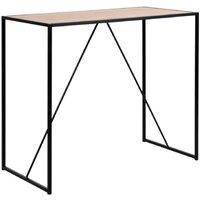 netfurniture Chelsea Black Metal Bar Table with Oak Top