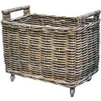 Lemon Pavilion Furniture and Decor Log Cart - Natural Rattan - L39 x W58 x H49 cm - Brown