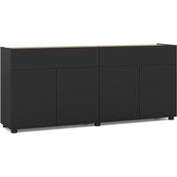 Costway Sideboard Buffet Cabinet with Storage Modern Wooden Coffee Bar Cabinet in Black