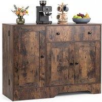 Costway Buffet Cabinet with Storage Modern Sideboard with 3 Doors in Brown