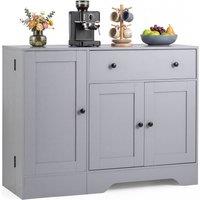 Costway Buffet Cabinet with Storage Modern Sideboard with 3 Doors in Grey
