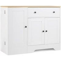 Costway Buffet Cabinet with Storage Modern Sideboard with 3 Doors in White