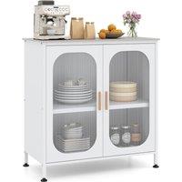 Costway Sideboard Buffet Cabinet Accent Storage Cabinet w/Adjustable Shelf in White