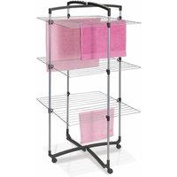 Metaltex 3-Tier Faro Folding Laundry Tower Airer Dryer - Silver