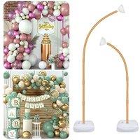 Nordara 1.5m+2.5m Balloon Arch Frame Kit & Stand Base Wedding Birthday Decor in Gold