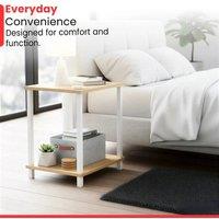 KORVIXA Side Table Coffee Table Bedside in Beige | Size: 100 cm