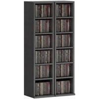 NESTLUNE Set of 2 CD Storage Units DVD Shelf in Black | Size: 100 cm x 15 cm