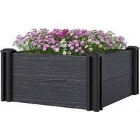 KORVIXA Vinyl Raised Garden Bed Kit 2 x 2 x 1ft in Dark Grey | Size: 100g