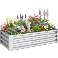 NESTLUNE Raised Garden Bed Elevated Planter Box in Silver | Size: 1.25kg