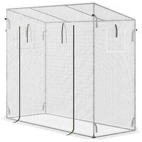 NESTLUNE 200x76x168cm Walk-in Garden Greenhouse Plant in White | Size: 100 cm x 15 cm