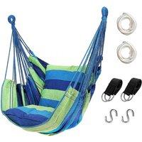 NESTLUNE A Hanging Chair Outdoor, Stripe Garden Swing Seat in Blue | Size: 100 cm x 15 cm
