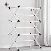 KORVIXA Heavy Duty Folding Clothes Airer Dryer in White | Size: 100 cm x 100 cm