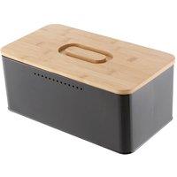 KORVIXA Bread Bin Loaf Food Storage Box in Grey | Size: 800mm