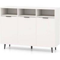 KORVIXA Kitchen Storage Cabinet Coffee Bar Cabinet in White | Size: 100 cm x 100 cm
