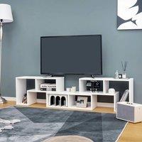 KORVIXA TV Stand for TVs up to 65 Inches Free Combination TV Cabinet Center in White | Size: 100 cm x 100 cm