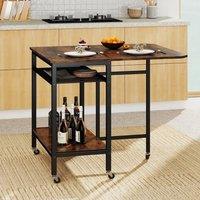 KORVIXA Folding Dining Table Movable Kitchen Table in Black | Size: 100 cm x 100 cm