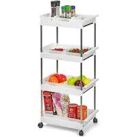 KORVIXA 4 Tier Storage Trolley Cart in White | Size: 0.6m2