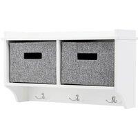 KORVIXA Wall Mounted Coat Rack White Shelf