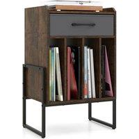 Havendro Record Player Stand with Drawer Vinyl Holder Display Shelf Brown