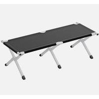 FLAVORA Black-Heavy Duty Folding Camping Camp Bed in Black
