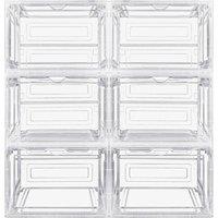 FLAVORA 6PCS-Transparent Case Shoe Display Boxes in Clear | Size: 500mm
