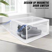FLAVORA 9PCS Transparent Case Shoe Display Boxes in Clear | Size: 500mm