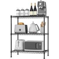 FLAVORA 3Tier Racking Shelf Heavy Duty Shelving in Black | Size: 500mm