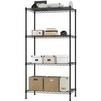 FLAVORA 4Tier-Racking Shelf Heavy Duty Shelving Storage in Black | Size: 500mm