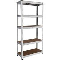 FLAVORA Galvanized-5 Tier Racking Heavy Duty Garage Boltless Shelving in Silver | Size: 500mm