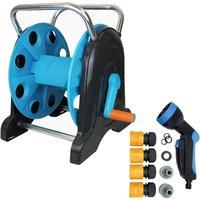 VOGREX 45m Portable Garden Hose Reel Cart in Blue