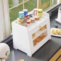VOGREX White Large Kitchen Countertop Bread Storage Box