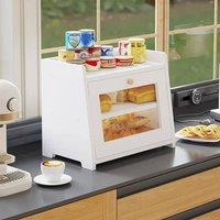VOGREX White Large Countertop Bread Storage Box For Homemade Loaf