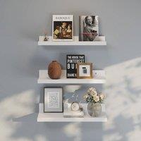 VOGREX 3 White Wall Mount Floating Display Storage Shelves